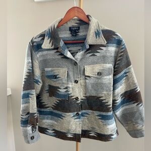 Papillon Blanc Aztec Style Cropped Jacket – Size Small